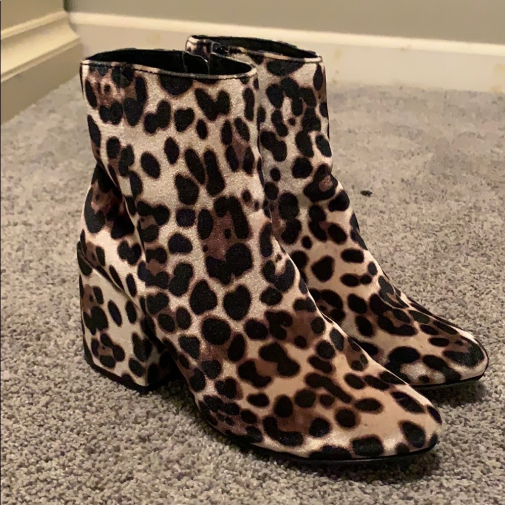 Cheetah print booties